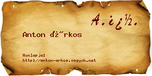 Anton Árkos névjegykártya